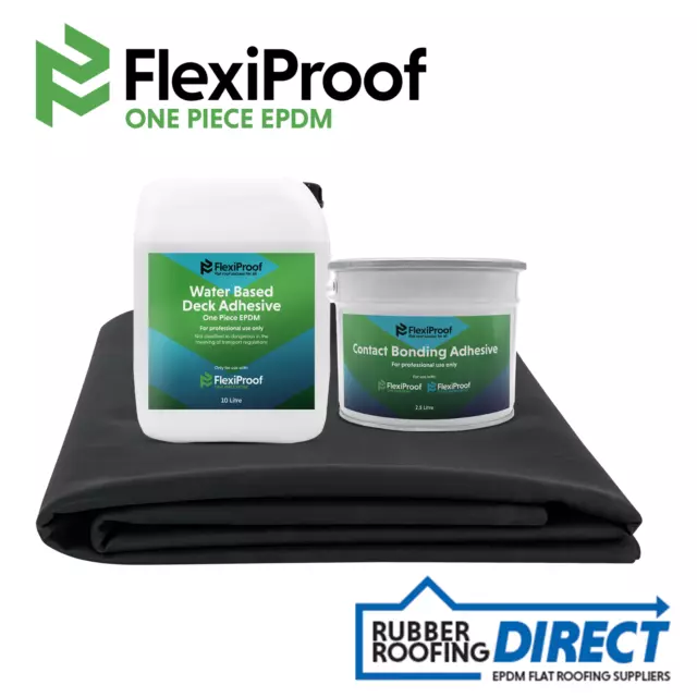 Rubber Roofing Kit For Flat Roof 2.5M X 3M Heavy Duty EPDM Membrane & Adhesive