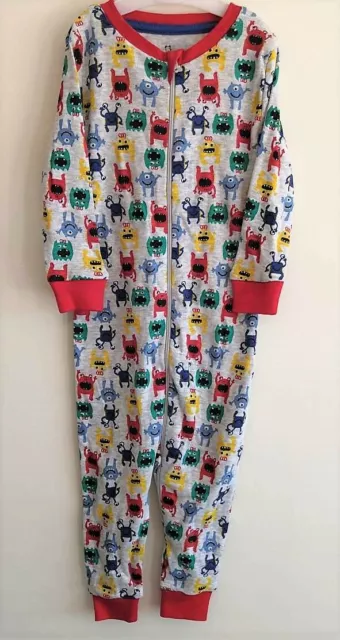 Jungen Monster Pyjama All in One fußloser Schlafanzug Pyjama 1 bis 2 Jahre Brandneu mit Etikett