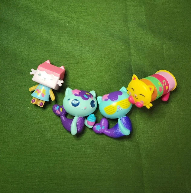 LOT OF 4 Gabby's Dollhouse Deluxe Figures Mercat (2), Baby Box