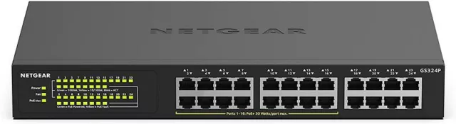 Défectueux! Netgear GS324P 24 Port Gigabit Ethernet Lan Poe Switch