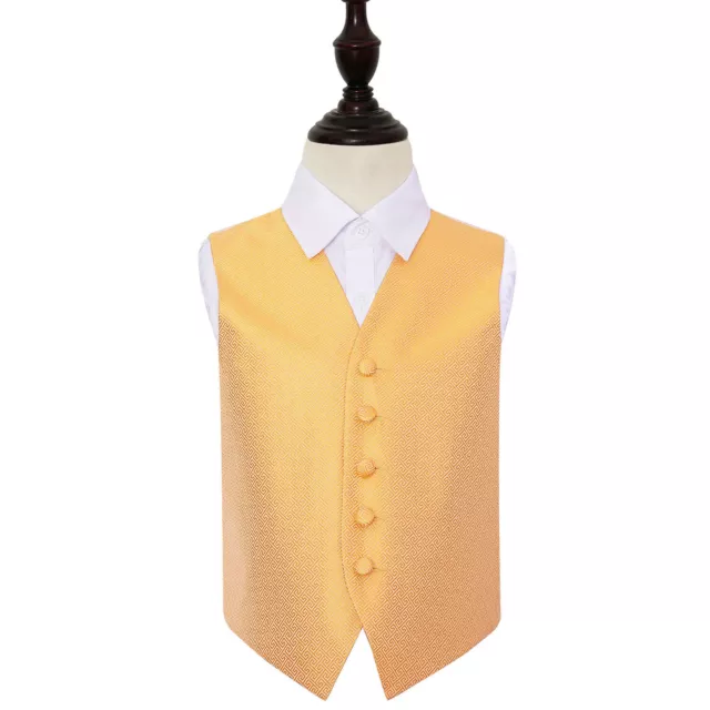 DQT Woven Greek Key Patterned Marigold Boys Wedding Waistcoat 2-14 Years