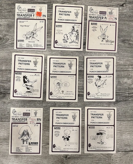 Lote de Colección Pretty Punch Iron Looney Tunes Patrón de Transferencia Tweety Bugs Porky