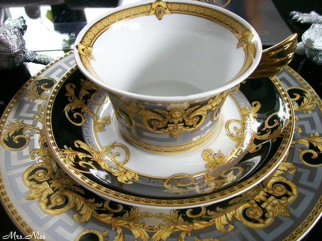 Rosenthal Versace Prestige Gala Set Teller + Tasse 25 Jahre Versace *NEU & OVP* 5