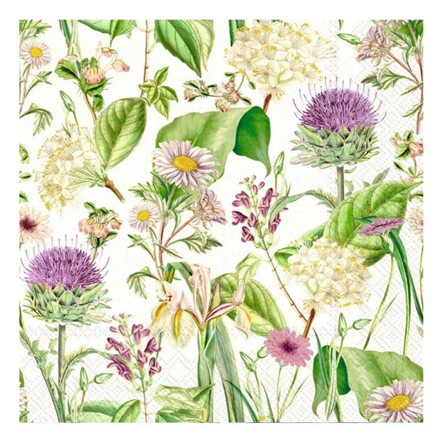 FLORAL WILDFLOWER PRINT Napkins Cocktail Party Disposable Paper 3-Ply ...