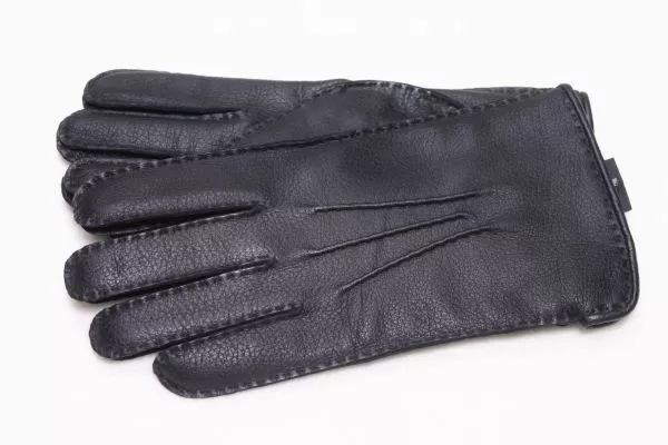 Roeckl Hirschhandschuh Negro Hombre Cachemira Forro Guantes de Cuero Forrado