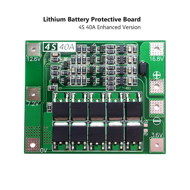 Bms 4S Circuit Protection and Refill 40A 4 Cell 18650 14.8 V 16.8 V