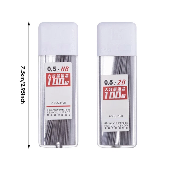 Mechanical Pencils #2 Tatuo 20 Tubes HB Black Lead Refills Mechanical Pencil Refills With Plastic Box 7 Pencil Lead Refill
