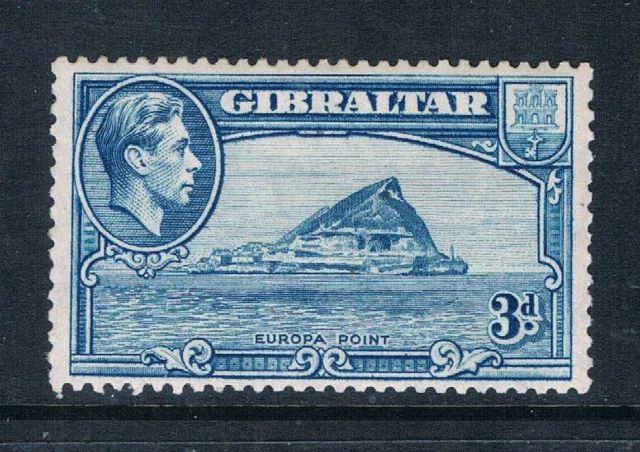 Gibraltar 1938 - 3d KGVI Scene -Light Blue- Perf 13½ - SC 111b [SG 125] MNH - B8