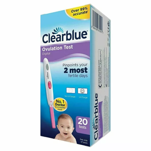 20 Clearblue Digital Ovulación LH Surge Fertilidad Prueba Kit Paquete, Discreto 3