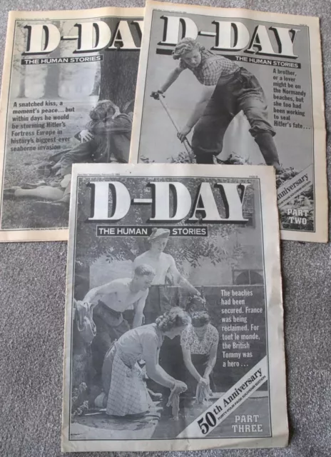 Daily Mail Newspaper, D-Day THE HUMAN STORIES, 3 parts, 21-23 Feb 1994