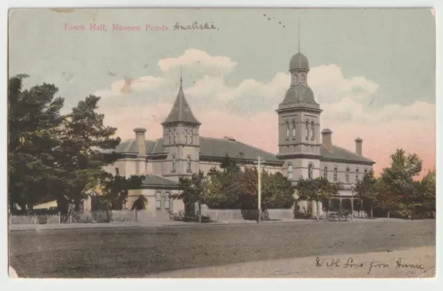 Australia VICTORIA VIC Town Hall Moonee Ponds MELBOURNE postcard c1906 Ireland