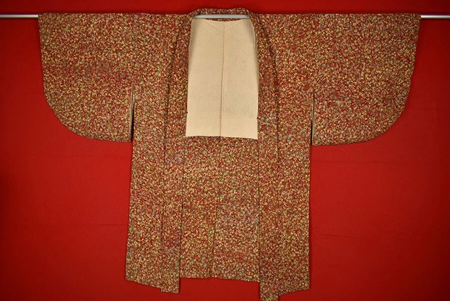 Vintage Japanese Kimono Silk Antique BORO HAORI Kusakizome Dyed/B259/505