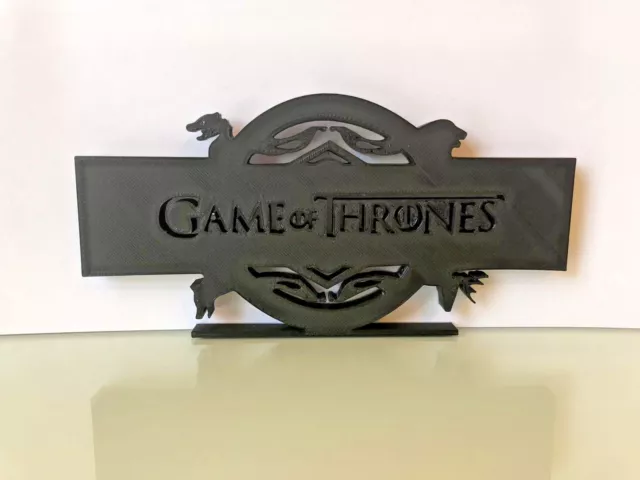 Game of Thrones GoT Display Logo Text Stand Nine Families Mythical land Westeros