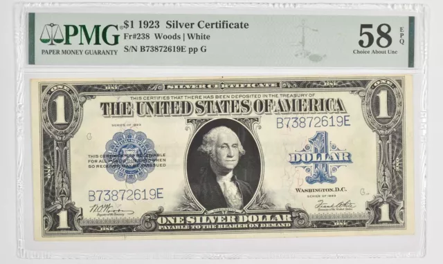 $1 1923 Silver Certificate Large Note PMG 58 EPQ Choice About UNC Fr# 238 *1008
