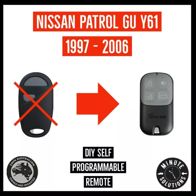 FITS Nissan PATROL REMOTE GU Y61 Keyless Central Locking Fob 1997 - 2006