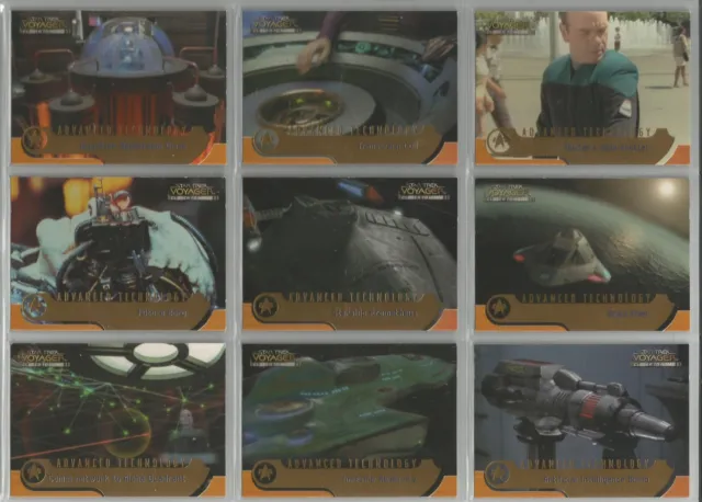 Star Trek Voyager Closer to Home: "Advanced Tech" Set of 9 Chase Cards #AT1-AT9