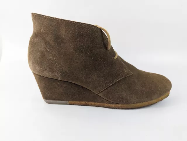 Clarks Originaux Marron Cuir Daim Compensé Bottines UK 8