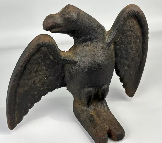 Early Americana Snow Guard Antique Cast Iron Snow Eagle Door Stop Bookend