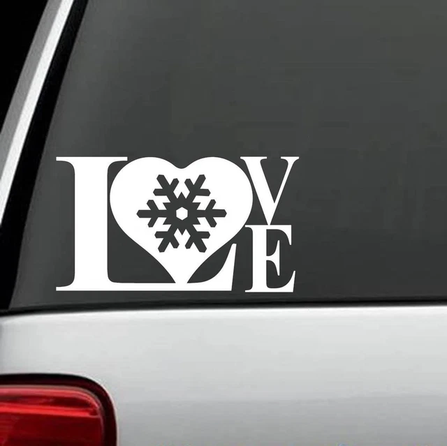 Love Snow Decal Sticker Ski Skiing Snowboard | L1055