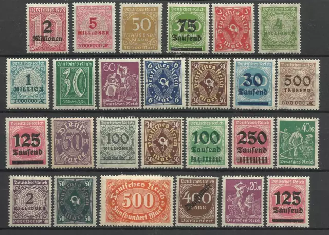 GERMANY 1919-23 INFLATION ERA STAMP COLLECTION PACKET of 25 DIFFERENT Stamps MNH