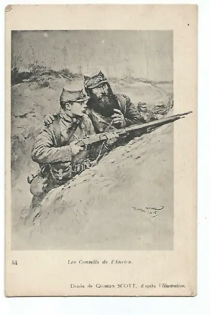 Militaire  Illustration  Soldats Dans Les Tranchees