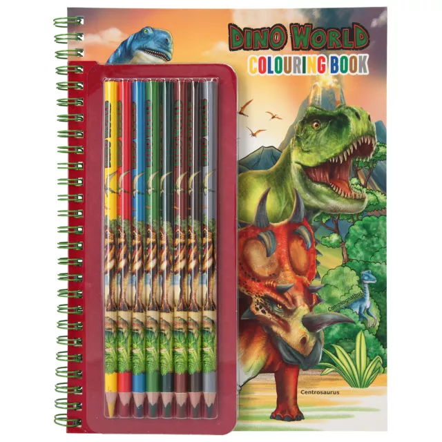 Dino World Malbuch mit Buntstiften Seitenweise Saurier-Malspaß Depesche NEU