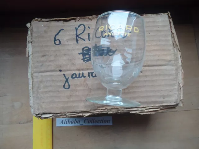 Ancien verre / petit ballon, Ricard, écriture jaune