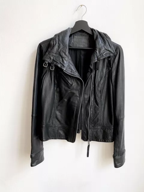 AllSaints Belvedere Jacket 40 L Bikerjacke Lederjacke Schwarz