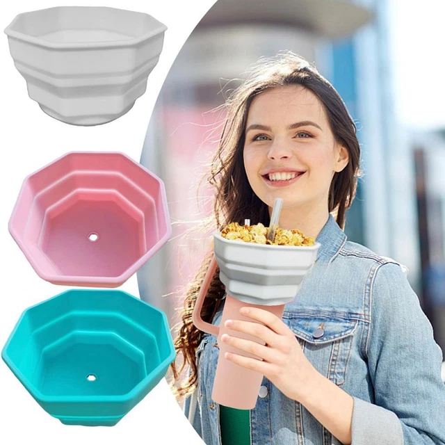 Silicone Snack Folding Bowl For Stanley Tumbler Cup NEW M2B6
