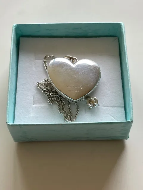 Tiffany & Co Large Heart Love Locket Necklace Pendant Charm Sterling Silver