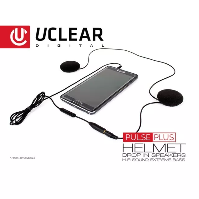 UCLEAR Digital Pulse Plus Wired Drop-In High Definition Helmet Speakers Android