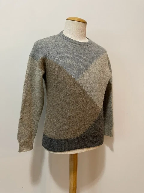 Vintage 1980's Men's Icelandic Sweater, Wool Knit, Size Medium