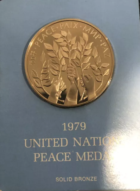 1979 United Nations Peace Medal Solid Bronze Proof Medal