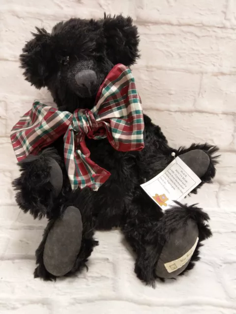 Black Beauty Plush Mohair Collectors Bear 18" Jointed With Growler (PL)