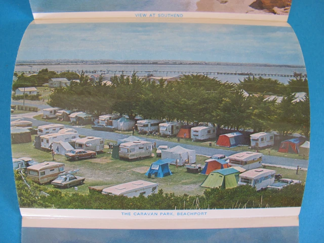 South East Coast South Australia Foldout Colour Views Postcard Caravan Park