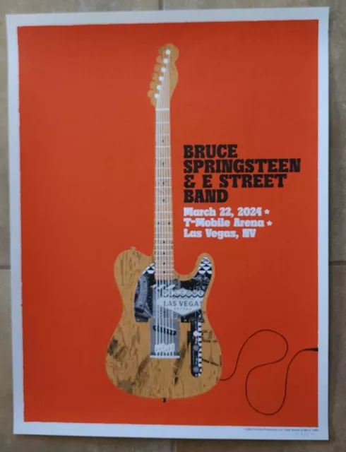 Official Bruce SPRINGSTEEN Lithograph Poster Las Vegas 3/22/2024 Ltd Ed #154/500