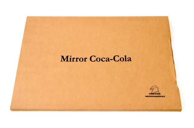 Quadro Insegna Specchio Pubblicitario Vintage Coca-Cola con Cornice in Legno