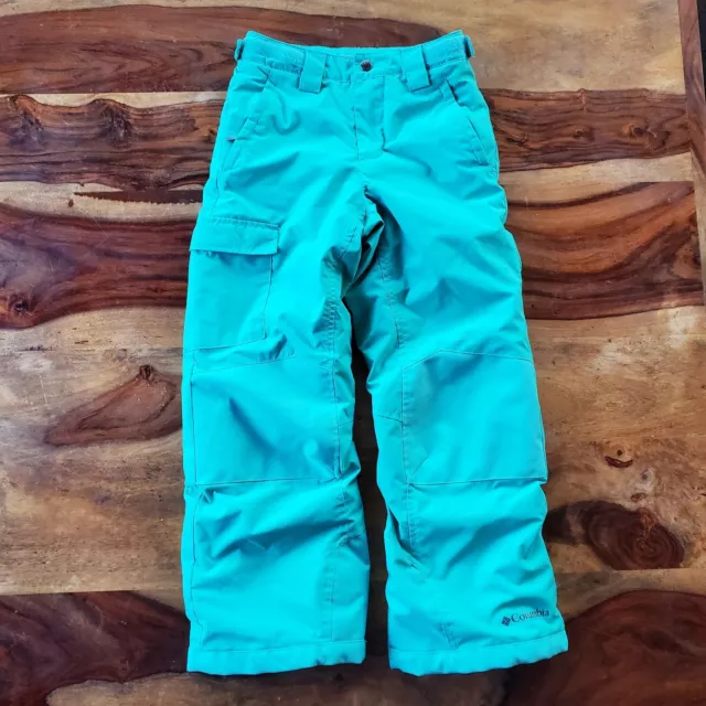 Kids Columbia Youth Bugaboo Insulated Snow Pants Mint Green Size Small (8) EUC