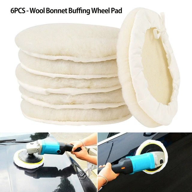 6pcs 7"inch Car Polishing Wheel Buffing Pads Set Wool Mop Pad Polisher for Drill