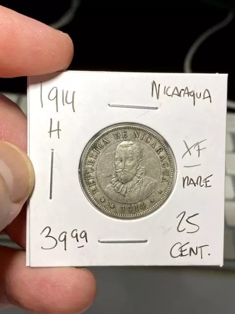 1914 H Nicaragua 25 Centavos