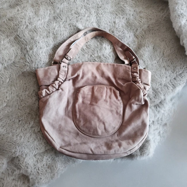 Sac Minelli Paris En Cuir Rose Albâtre - Taille Moyenne 28x24x10 Cm - Occasion Parfait état
