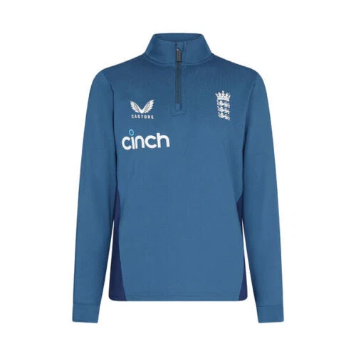 2023/24 Castore Junior BCE Inghilterra cricket 1/4 cerniera strato intermedio immersione profonda - TJ3363