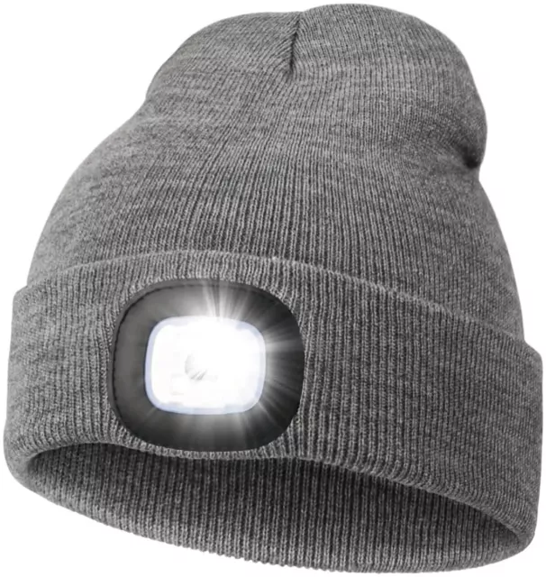 Bonnet avec lampe LED frontale rechargeable, mains libres pour la chasse,  le camping, la grillade, bleu : : Sports et Loisirs