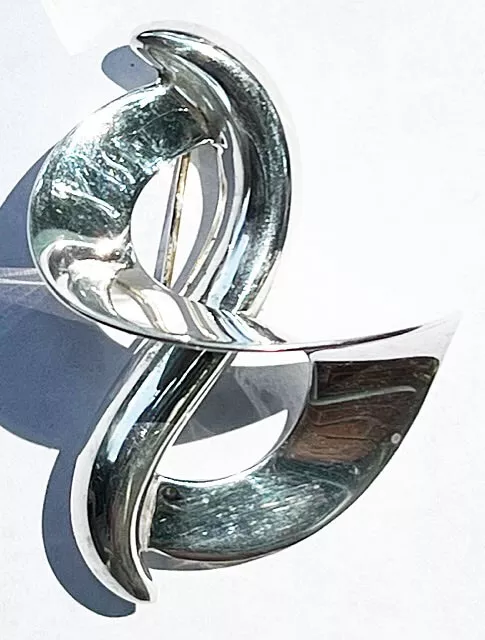 Bayanihan Signed Sterling Silver Modernist Brooch by Thomas Burns