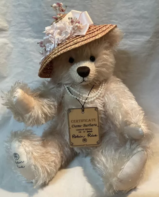 Robin Rive Dame Barbara Jointed Mohair Teddy Bear Limited Edition