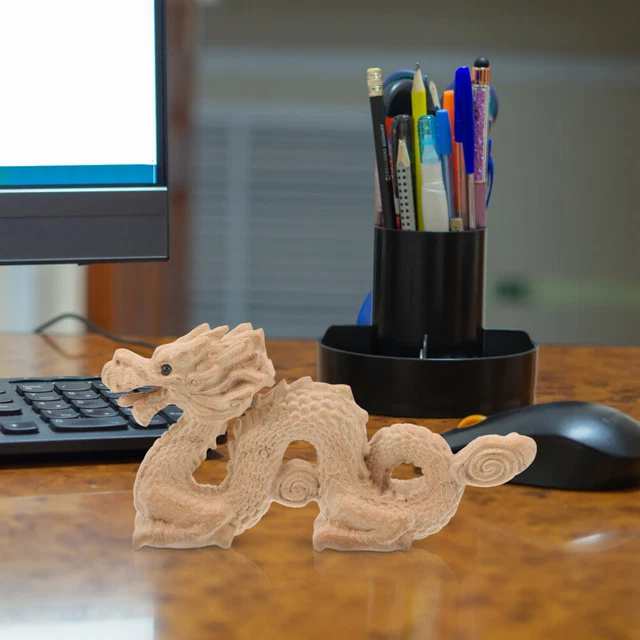 Figurine Dragon Chinois Articulée Argentée - Métal, 24,5 Cm, Décoration Bureau, Symbole Chance & Pouvoir