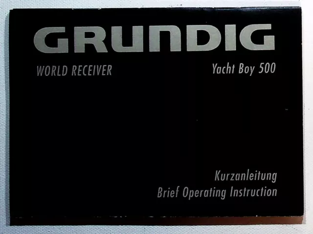 Grundig Yach Boy 500 Original Manual Brief Operating Instruction English German
