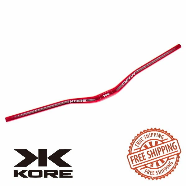 KORE Mega MTB 31.8 x 760mm Handlebar AL7075-T6 Triple Butted Riser 35mm Red