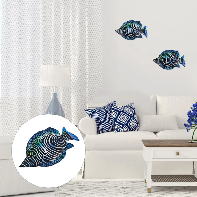 Décoration murale poissons en métal et bois : decoration-murale-maison