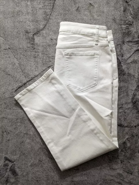 Simply Vera Vera Wang Denim Cropped Straight Mid Rise Jeans Womens Size 14 White